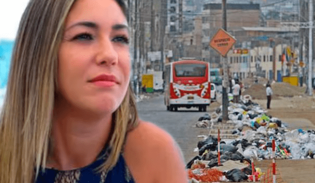 Tilsa Lozano asombrada por la cantidad de basura que hay en las calles. Foto: composición LR/Youtube/Roberto Cáceres
