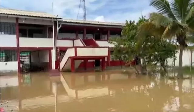 Los colegios de Tumbes quedaron inundados por las lluvias. Foto: Canal N