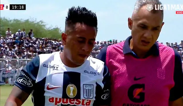 Cueva salió lesionado, intentó seguir, pero se tiró al piso. Foto: captura Liga 1 Max | Video: Liga 1 Max