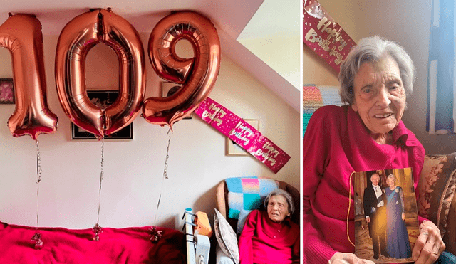 Para su cumpleaños 109, gozó de su comida favorita gracias a los chefs de Birchlands Care Home en Haxby. Foto: composición LR/Daily Mail