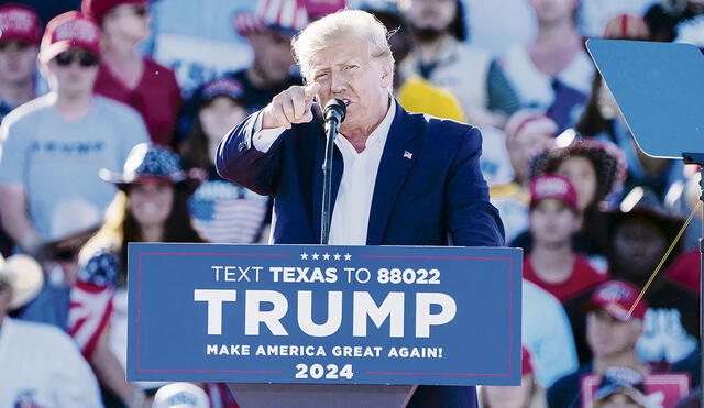 Inicio. Expresidente Donald Trump en un mitin de la campaña electoral del 2024 en Texas.
