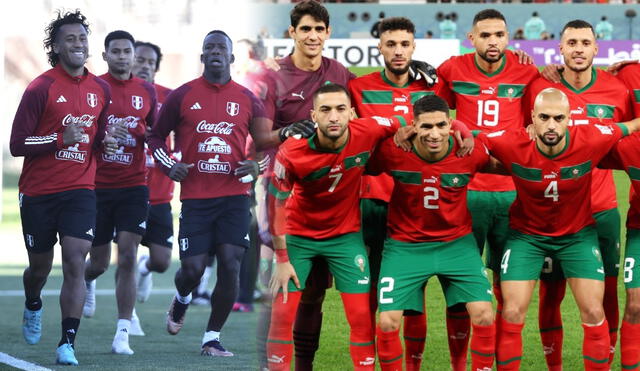Perú y Marruecos jugarán su segundo amistoso del año en España. Foto: composición GLR/FPF/Marruecos