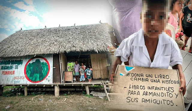 Armando vive en una vivienda rústica junto con sus padres y hermanos. Pero él es feliz con los libros y uniforme que recibió de ciudadanos solidarios. Foto: composición de Jazmín Ceras La República/Casa de la Solidaridad