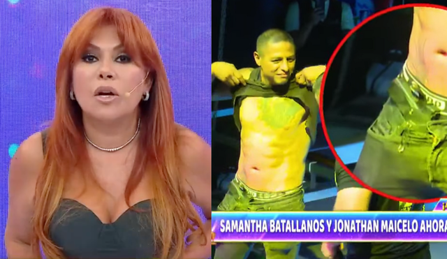 Magaly Medina indignada con comportamiento de Jonathan Maicelo durante show en discoteca. Foto: composición LR/ATV - Video: Magaly TV