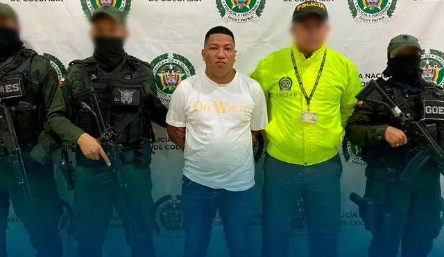 La Policía de Colombia capturó a 'Juancho', líder de una red de narcotráfico y coordinador de una estructura multicrimen de homicidios. Foto: Twitter/@PoliciaColombia