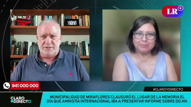 Augusto Álvarez Rodrich conversa con Iris Jave sobre la posición de la Municipalidad de Miraflores. Foto: captura LR+/Video: LR+