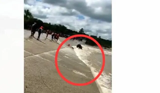 Las personas fueron rescatadas por los pobladores de la zona. Foto: captura de El Tiempo