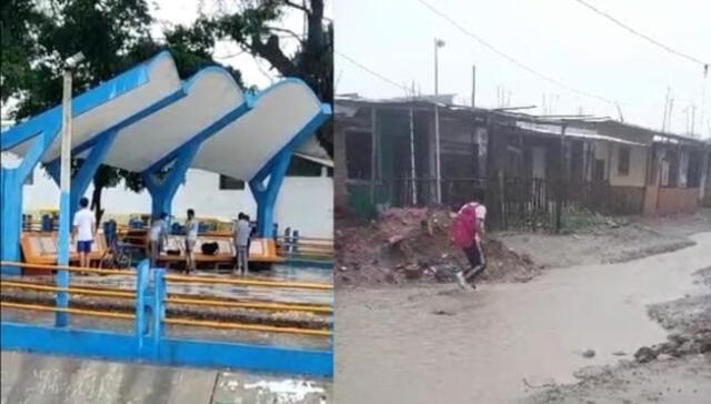 Los escolares tuvieron que caminar en medio del agua. Foto: Correo