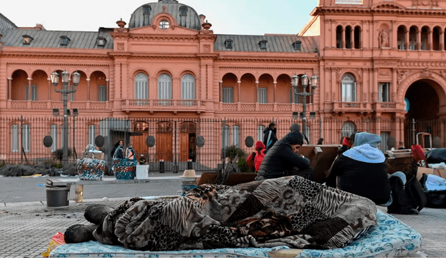 La bebé de 3 meses murió este viernes a la madrugada en la puerta de la Casa Rosada. Foto: AFP