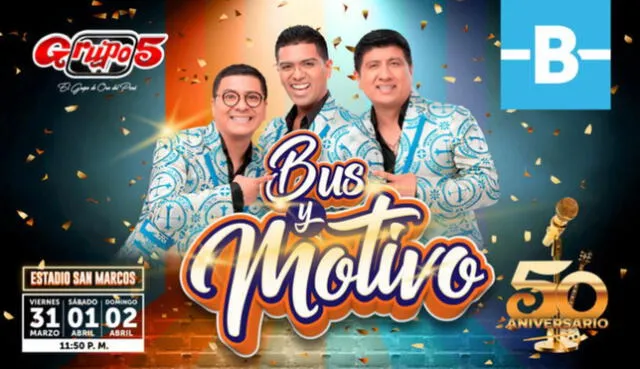 ATU pone a disposición el servicio "Bus y motivo" para los conciertos del Grupo 5. Foto: difusión