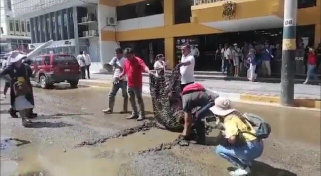 Rehabilitación de la pista estuvo a cargo de la empresa Yaksetig Guerrero S. A. Contratistas Generales. Foto: captura de pantalla / Twitter