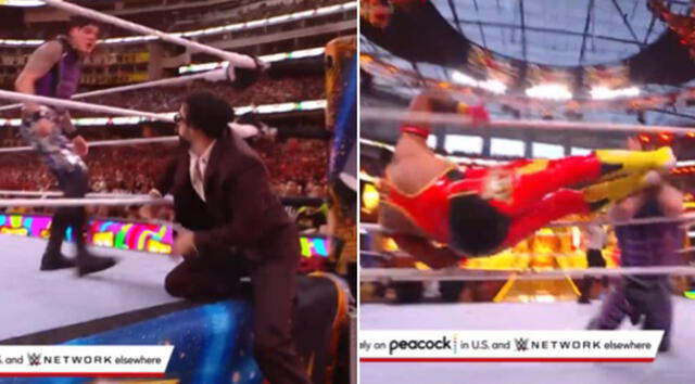 Bad Bunny tuvo una intervención inesperada que ayudó a Rey Mysterio a quedarse con la victoria. Foto: captura de WWE | Video: WWE