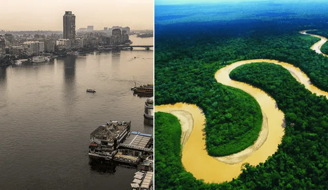 El río Nilo y el Amazonas suelen protagonizar el debate sobre cuál es el río más largo del mundo. Foto: composición LR/AFP/Fundación Aquae