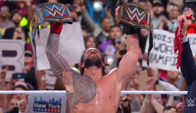 Roman Reigns se quedó con los títulos de Wrestlemania 39. Foto: captura/WWE