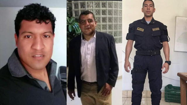 Policías sufren accidente por crecida del río Badén, Olmos. De izquierda a derecha: Ernesto Lamadrid Mesones, fallecido; César Alfaro Guevara, desaparecido; Diego Julca Benites, encontrado con vida. Foto: composición LR