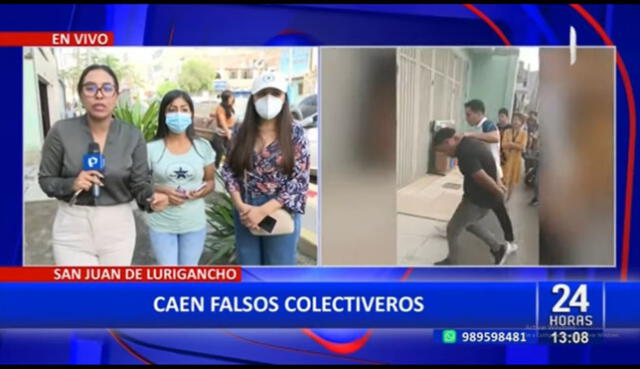 PNP captura a falsos colectiveros en SJL. Foto: captura de Panamericana TV - Video: Panamericana TV