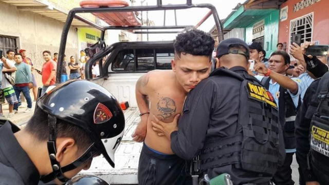 Hombre trató de poner resistencia durante su detención. Foto: Lo Que Está Pasando en Iquitos