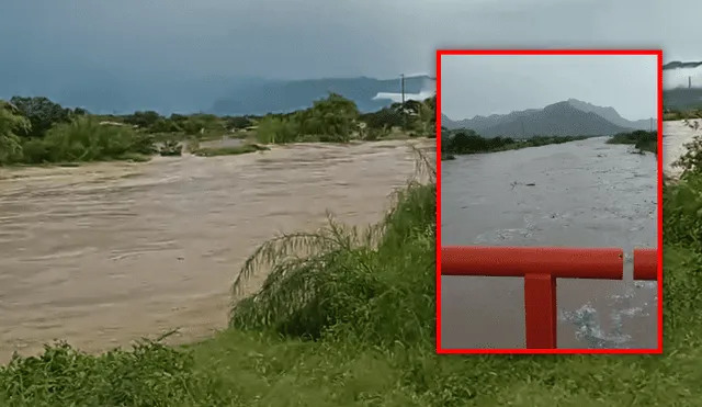 La población pidió ayuda de las autoridades debido al aumento del caudal del afluente. Foto: composición de Álvaro Lozano/ La República/ Jorge Luis Álvarez Lumbreras - Video: Jorge Luis Álvarez Lumbreras