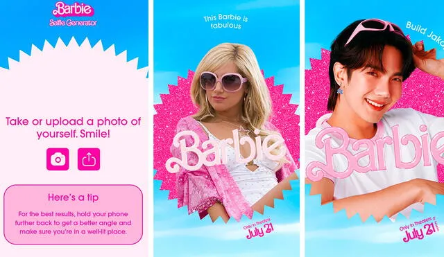 Pósteres creados por IA es viral en redes sociales. Foto: captura de Barbie Selfie Generator/ Twitter/