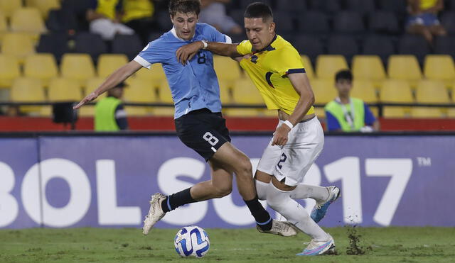 Uruguay venció a Ecuador en el Estadio Monumental Banco Pichincha por el Sudamericano sub 17. Foto: Conmebol