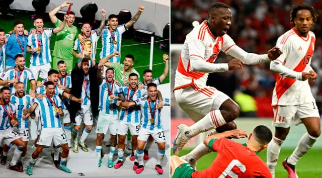 Argentina es la mejor clasificada de Conmebol en el ranking FIFA, mientras que Perú se ubica en el top 5 de la región. Foto: composición/EFE