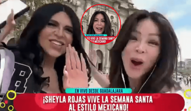 Sheyla Rojas visitó por primera vez la catedral de Guadalajara. Foto: composición LR/América TV/Video: América TV