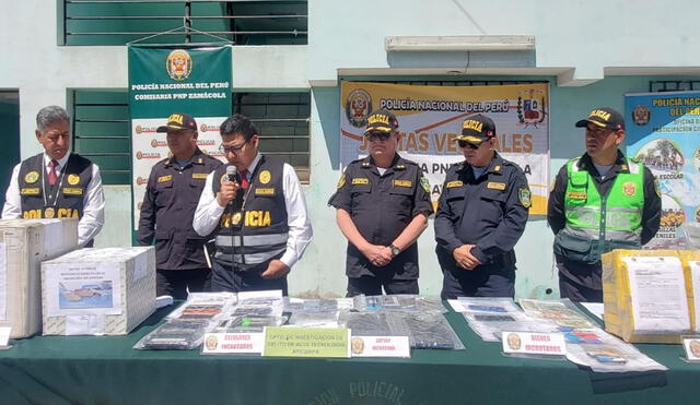 trabajo. Policía realizó ayer en Zamácola balance de la producción policial que se tuvo en los últimos días. Foto: La República