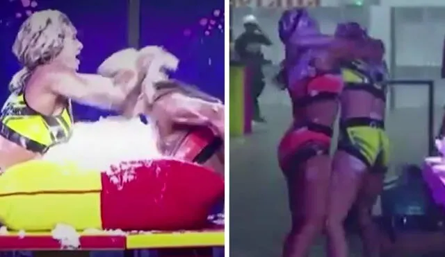 Melissa Loza y Karen Dejo se descontrolan en "Esto es guerra". Foto: captura de América TV - Video: América TV