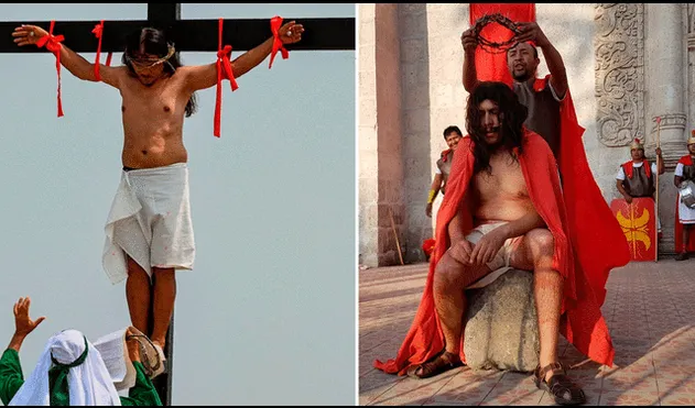 Las crucifixiones de la vida real, una sangrienta tradición del Viernes Santo que es rechazada por la Iglesia católica. Foto: AFP / Wilder Pari / URPI