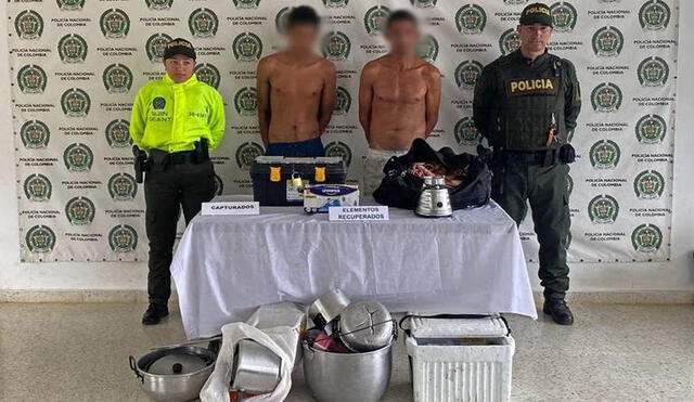 Los delincuentes se encuentran en manos de las autoridades. Foto: Policía de Antioquia