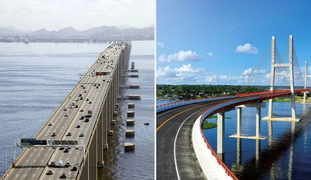 El flujo de automóviles por el puente más largo de Latinoamérica aumenta día a día por ser de los más concurridos. Foto: composición LR/Construcción Latino Americana/difusión