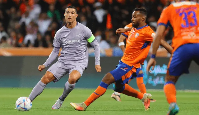 Cristiano Ronaldo jugó todo el partido ante Al Feiha. Foto: AFP