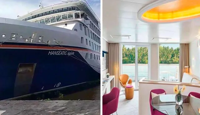 El trasatlántico más importante del mundo se encuentra navegando por el Amazonas. Foto: composición: Hapag Lloyd Cruises