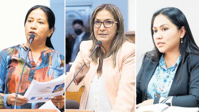 Sindicadas. Rosio Torres, Magaly Ruiz y Heidy Juárez llegaron con APP y enfrentan casos en que se les imputa cobrar cupos. Foto: composición LR