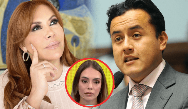 Magaly Medina se hizo viral en redes sociales tras anunciar destape de Richard Acuña y Camila Ganoza. Foto: composición/Magaly Medina/Instagran/Andina