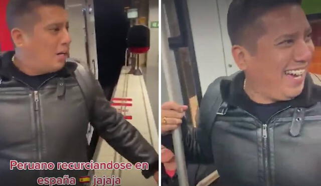 Luisito Caycho realizó labores de 'jalador' en España. Foto: captura de Tik Tok