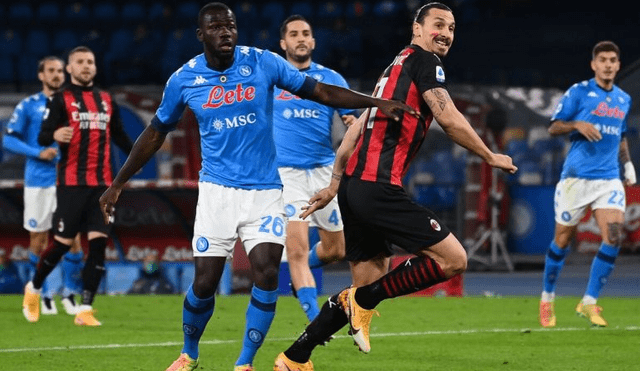 AC Milan vs. Napoli se enfrentan por la ida de los cuartos de final de la Champions League. Foto: AFP