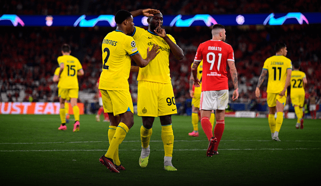 Inter ganó de visita a Benfica y tiene pie y medio en la semifinal de la Champions League. Foto: Inter