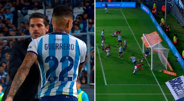 Paolo Guerrero jugó hasta los 65 minutos del Racing vs. Newell's. Foto: composición LR/captura de Star Plus - Video: Star Plus