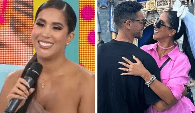 Melissa Paredes reveló que tomaba con calma su compromiso con Anthony Aranda con quien se casaría hasta dentro de un año. Foto: composición LR/ Amor y Fuego/ Instagram/ Melissa Paredes - Video: Willax TV