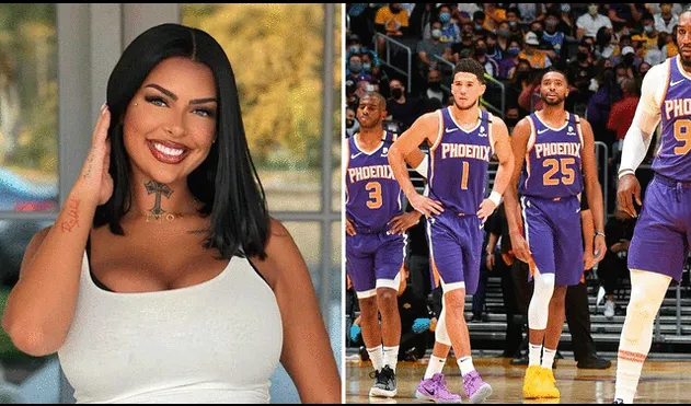 La modelo no mencionó los nombres, solo confesó que todos pertenecían a los Phoenix Suns. Foto: composición LR / sheagreekfreak / Instagram / Sky Sports