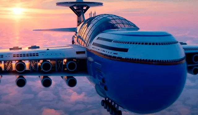 El Sky Cruise tiene la capacidad de albergar a 5.000 pasajeros, los cuales podrían disfrutar de una vista panorámica de 360 grados. Foto: captura de YouTube Hashem Al-Ghaili