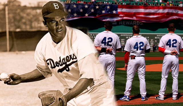 Todos los jugadores de la MLB visten el número 42 durante el Día de Jackie Robinson. Foto: composición LR/MLB/AFP