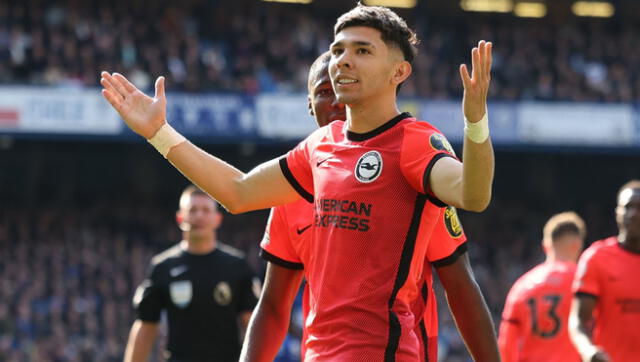 Julio Enciso puso el 1-2 definitivo para el Brighton en Stamford Bridge. Foto: Twitter @OfficialBHAFC