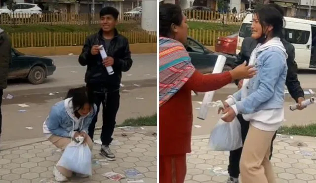 Joven se abrazó con sus seres queridos tras recibir la noticia. Foto: composición de Luis Fernando / captura de Tik tok