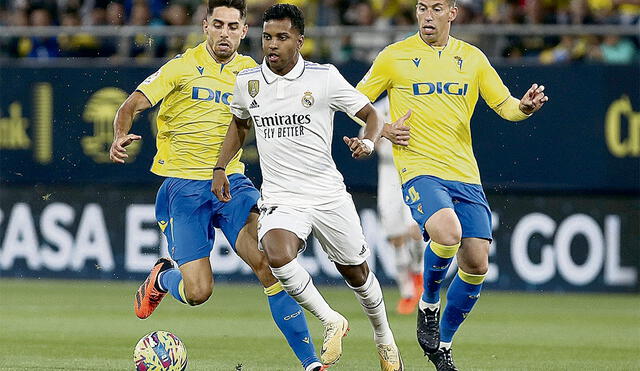 En alza. Rodrygo lleva 19 partidos al hilo como titular en el Real Madrid por la presente liga.