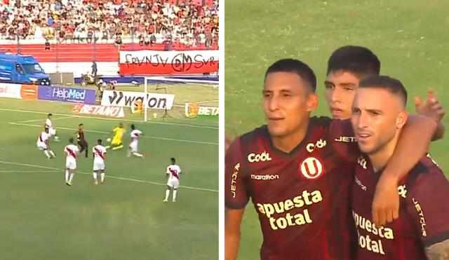 Emanuel Herrera y Alex Valera le dan la victoria a Universitario. Foto: composición LR/captura de GolPerú - Video: GolPerú