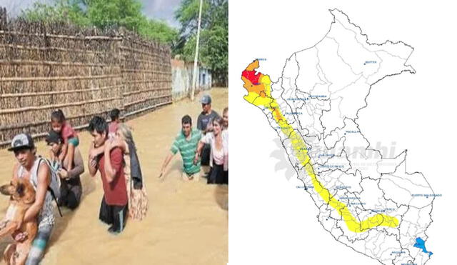 Las provincias de Piura y Tumbes sufren graves daños a consecuencia de las fuertes lluvias. Foto: composición LR/Senamhi