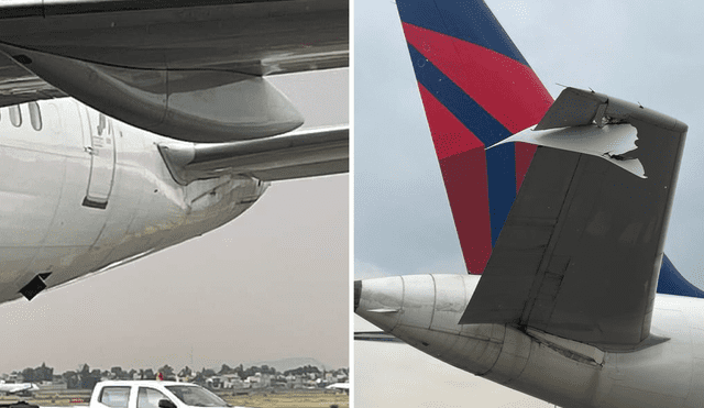 Aviones se impactaron en el aeropuerto de la Ciudad de México. Foto: composición LR/captura/@DigitalNewsQR