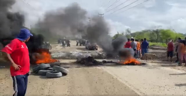 La población piurana protesta en diferentes sectores. Foto: captura video/ Walac Noticias - Video: Walac Noticias